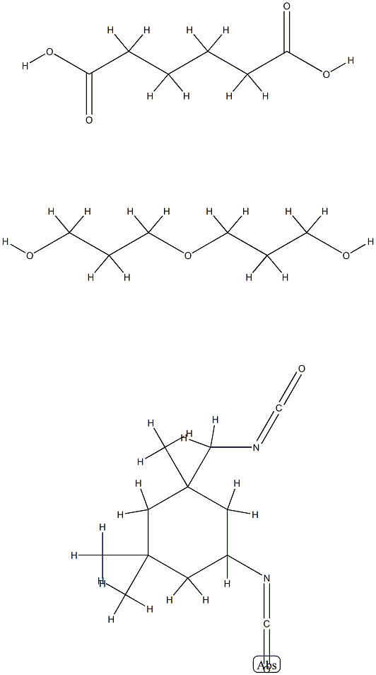 Hexanedioic acid, polymer with 5-isocyanato-1-(isocyanatomethyl)-1,3,3-trimethylcyclohexane and oxybispropanol Struktur