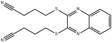 4,4'-(quinoxaline-2,3-diyldisulfanediyl)dibutanenitrile Struktur