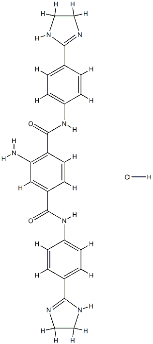 1,4-Benzenedicarboxamide,2-amino-N1,N4-bis[4-(4,5-dihydro-1H-imidazol-2-yl)phenyl]-, hydrochloride (1:2) Struktur