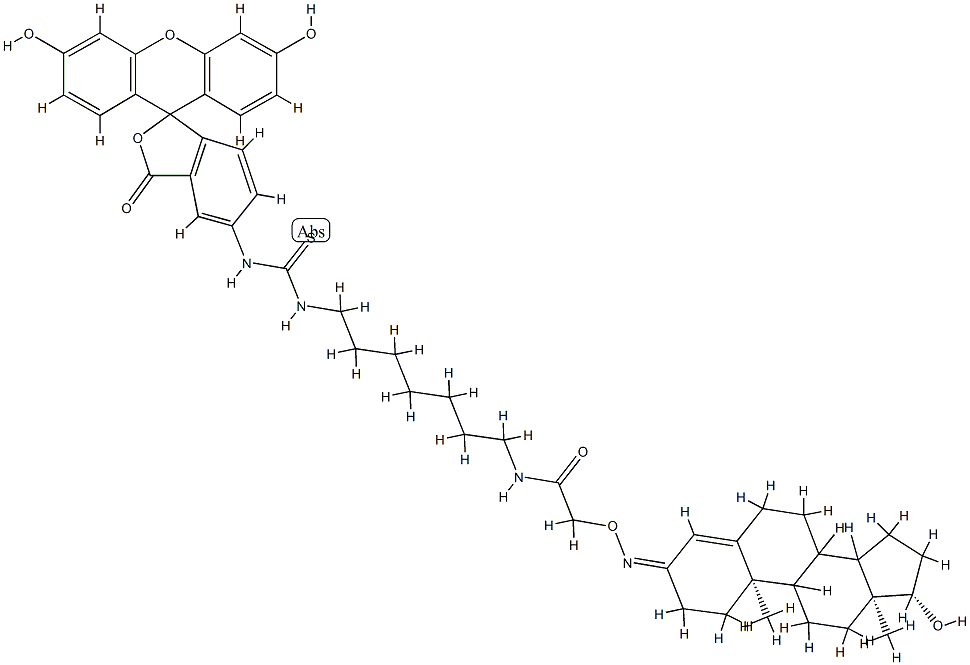 testosterone-DAH-fluorescein Struktur