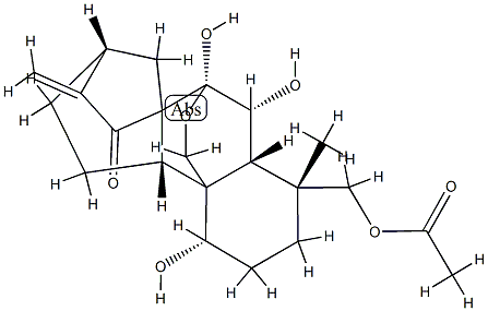 (4R)-18-Acetoxy-7α,20-epoxy-1α,6β,7-trihydroxykaur-16-en-15-one Struktur