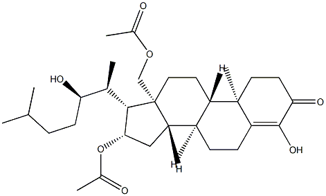 (22R)-16β,18-Diacetoxy-4,22-dihydroxycholest-4-en-3-one Struktur