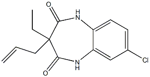 10-chloro-4-ethyl-4-prop-2-enyl-2,6-diazabicyclo[5.4.0]undeca-8,10,12- triene-3,5-dione Struktur
