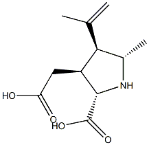 3-Pyrrolidineaceticacid,2-carboxy-5-methyl-4-(1-methylethenyl)-,(2R,3R,4R,5R)-rel-(9CI) Struktur