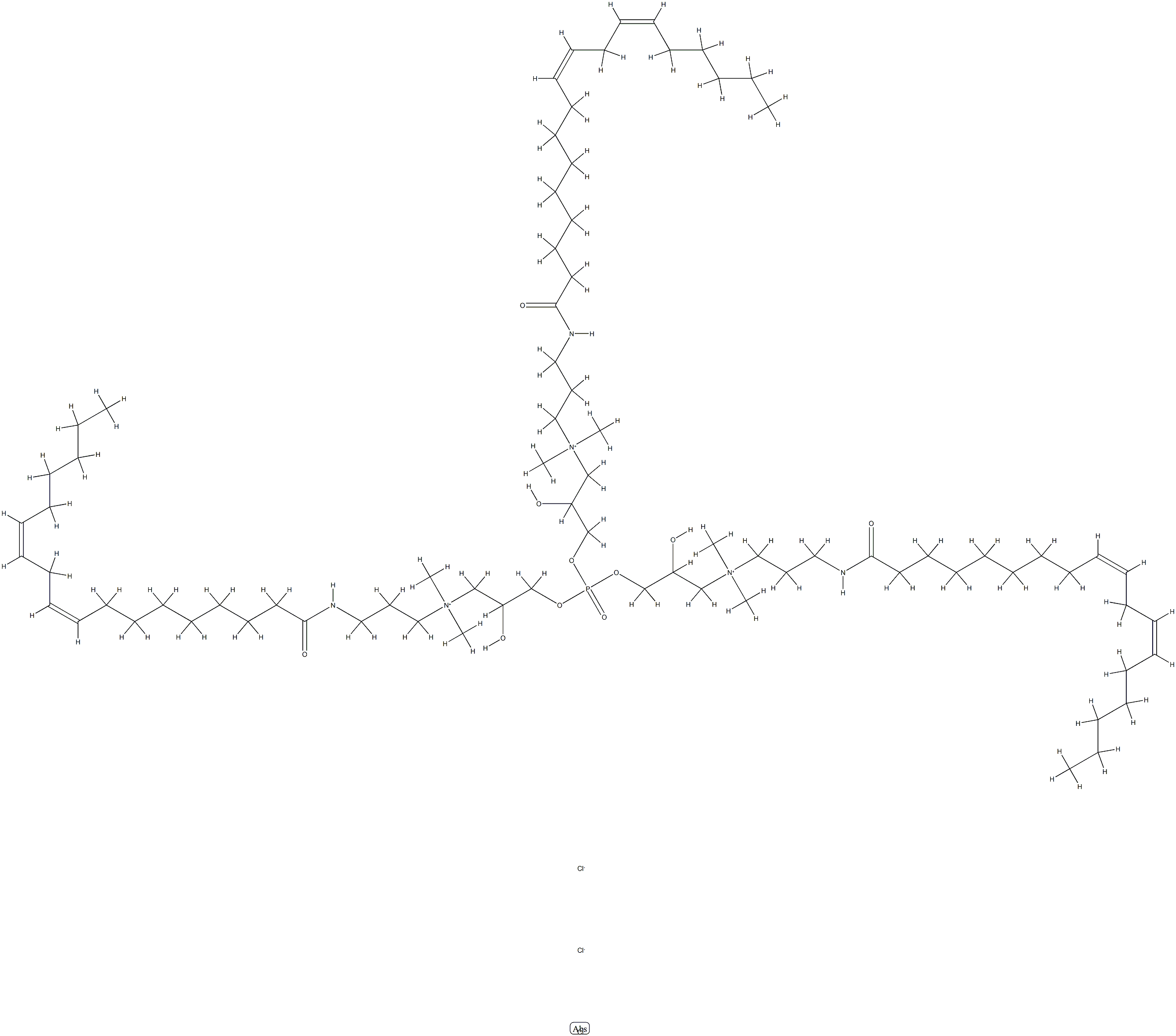 1-Propanaminium, 3,3',3''-[phosphinylidynetris(oxy)]tris[N-(3-aminopropyl)-2-hydroxy-N,N-dimethyl-, N,N',N''-tri-C6-18 acyl derivs. trichlorides Struktur