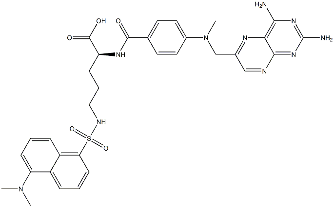 N-alpha-(4-amino-4-deoxy-N(10)-methylpteroyl)-N(delta)-(5-(N,N-dimethylamino)-1-naphthalenesulfonyl)ornithine Struktur