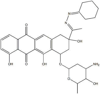 carminomycin 13-cyclohexylidenehydrazone Struktur