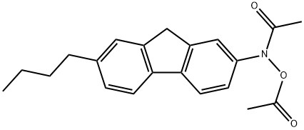 N-acetoxy-7-N-butyl-N-2-acetylaminofluorene Structure