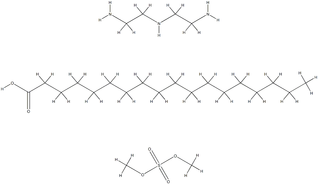 Octadecanoic acid, reaction products with diethylenetriamine, di-Me sulfate-quaternized Struktur