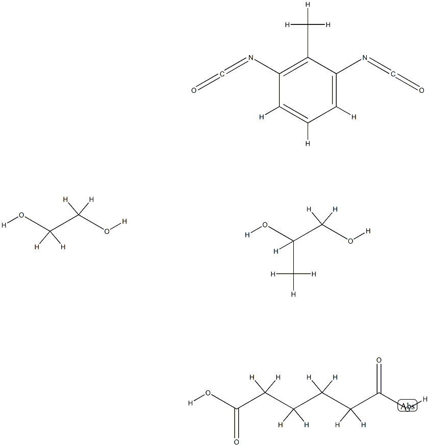 Hexanedioic acid, polymer with 1,3-diisocyanatomethyl benzene, 1,2-ethanediol and 1,2-propanediol Adipic acid, ethylene glycol, propylene glycol, toluene diisocyanate polymer Struktur