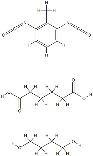 Hexanedioic acid, polymer with 1,4-butanediol and 1,3-diisocyanatomethylbenzene Struktur