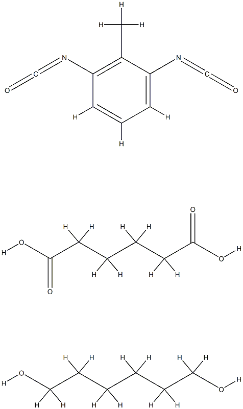 Hexanedioic acid, polymer with 1,3-diisocyanatomethylbenzene and 1,6-hexanediol Struktur