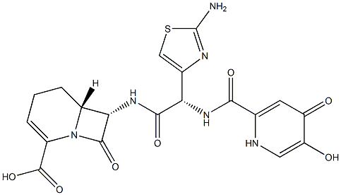 (6R,7S)-7α-[[(S)-(2-Amino-4-thiazolyl)[[[(1,4-dihydro-5-hydroxy-4-oxopyridin)-2-yl]carbonyl]amino]acetyl]amino]-8-oxo-1-azabicyclo[4.2.0]oct-2-ene-2-carboxylic acid Struktur
