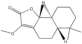(5aS)-5,5aα,6,7,8,9,9a,9b-Octahydro-6,6,9aβ-trimethyl-9bα-methoxynaphtho[1,2-b]furan-2(4H)-one Struktur