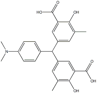5,5'-[4-(DIMETHYLAMINO)BENZYLIDENE]BIS(3-METHYLSALICYLIC) ACID 結構式