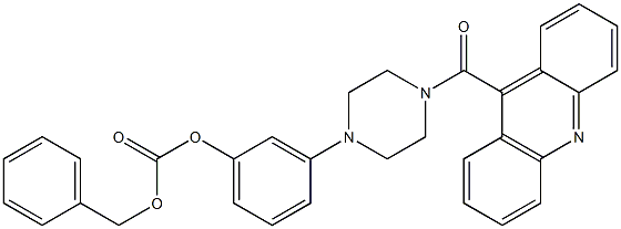 Carbonic acid 3-[4-(acridine-9-carbonyl)-piperazin-1-yl]-phenyl ester benzyl ester Struktur