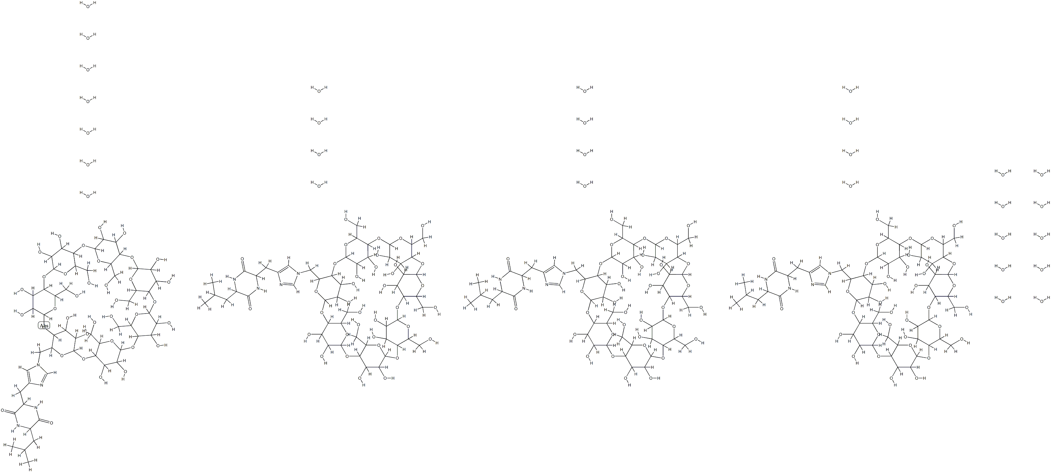 6-deoxy-6-cyclo(histidyl-leucyl)cyclodextrin Struktur