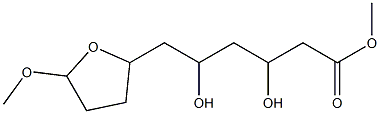β,δ-Dihydroxy-5-methoxy-2,3,4,5-tetrahydro-2-furanhexanoic acid methyl ester Struktur