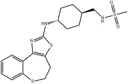 N-[[trans-4-[(4,5-Dihydro[1]benzothiepino[5,4-d]thiazol-2-yl)amino]cyclohexyl]methyl]methanesulfonamide Struktur