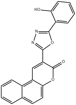 2-[5-(2-hydroxyphenyl)-1,3,4-oxadiazol-2-yl]-3H-benzo[f]chromen-3-one Struktur