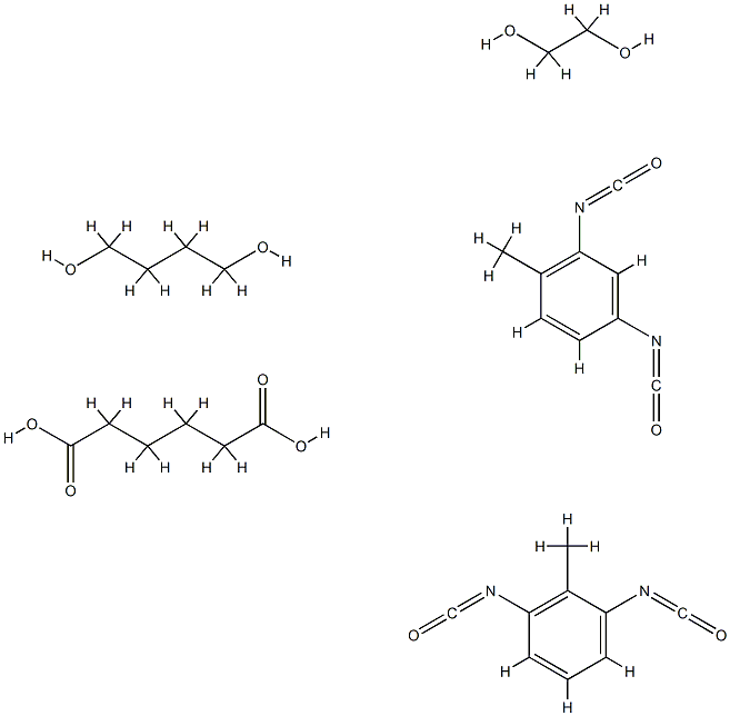 Hexanedioic acid, polymer with 1,4-butanediol, 1,3-diisocyanato-2-methylbenzene, 1,3-diisocyanato-4-methylbenzene and 1,2-ethanediol Struktur
