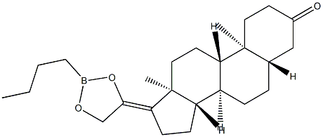 20,21-[(ブチルボランジイル)ビス(オキシ)]-5α-プレグナ-17(20)-エン-3-オン 化學(xué)構(gòu)造式