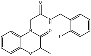 4H-1,4-Benzoxazine-4-acetamide,N-[(2-fluorophenyl)methyl]-2,3-dihydro-2-methyl-3-oxo-(9CI) Struktur