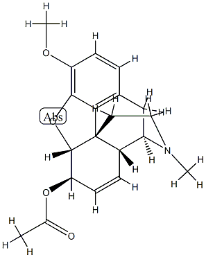 7,8-ジデヒドロ-4,5α-エポキシ-3-メトキシ-17-メチルモルフィナン-6β-オールアセタート 化學構(gòu)造式