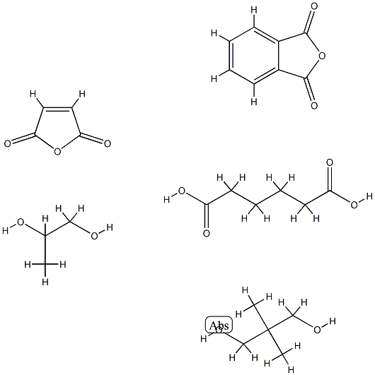 Hexanedioic acid, polymer with 2,2-dimethyl-1,3-propanediol, 2,5-furandione, 1,3-isobenzofurandione and 1,2-propanediol Struktur