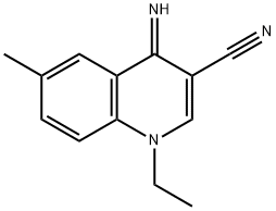 3-Quinolinecarbonitrile,1-ethyl-1,4-dihydro-4-imino-6-methyl-(9CI) Struktur