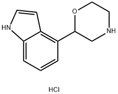 Chlorhydrate de 4-(2-morpholinyl) 1H-indole [French] Struktur
