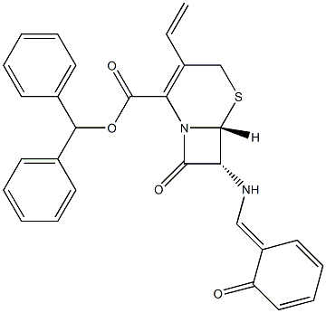 (6R,7R)-8-Oxo-7α-salicylideneamino-3-vinyl-5-thia-1-azabicyclo[4.2.0]oct-2-ene-2-carboxylic acid benzhydryl ester Struktur
