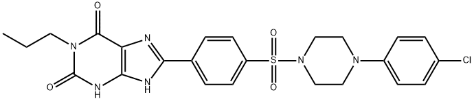 8-[4-[4-(4-Chlorophenzyl)piperazide-1-sulfonyl)phenyl]]-1-propylxanthine, 1092351-10-4, 結(jié)構(gòu)式