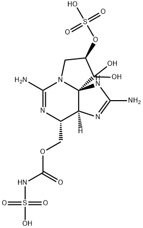 (3aS,10aS)-3aα,4,9,10-テトラヒドロ-2,6-ジアミノ-4α-[[(スルホアミノカルボニル)オキシ]メチル]-1H,8H-ピロロ[1,2-c]プリン-9β,10,10-トリオール9-スルファート 化學(xué)構(gòu)造式