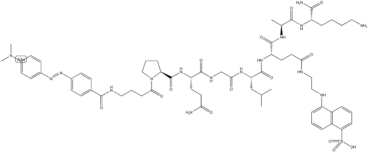 Dabcyl-GABA-PQGL-Glu(EDANS)-AK-NH2 (trifluoroacetate salt) Struktur