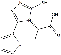 (2S)-2-(3-mercapto-5-thien-2-yl-4H-1,2,4-triazol-4-yl)propanoic acid Struktur