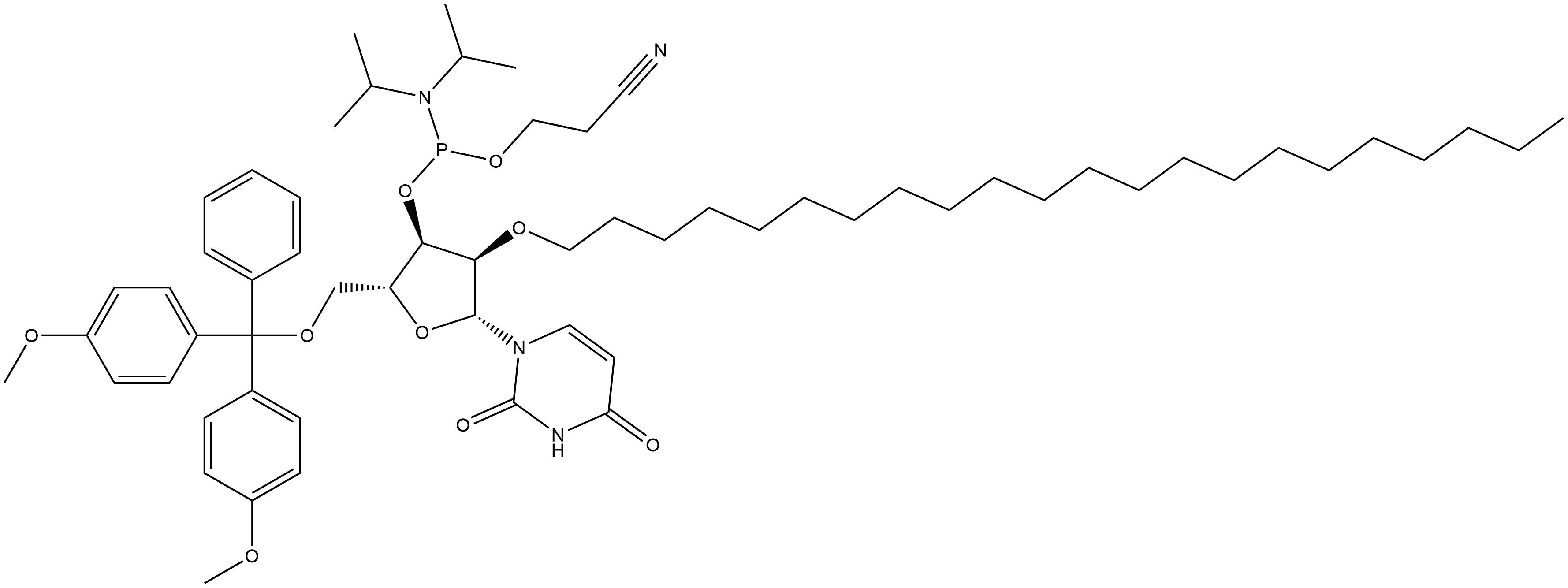 DMTr-2'-O-C22-rU-3'-CE-Phosphoramidite Struktur