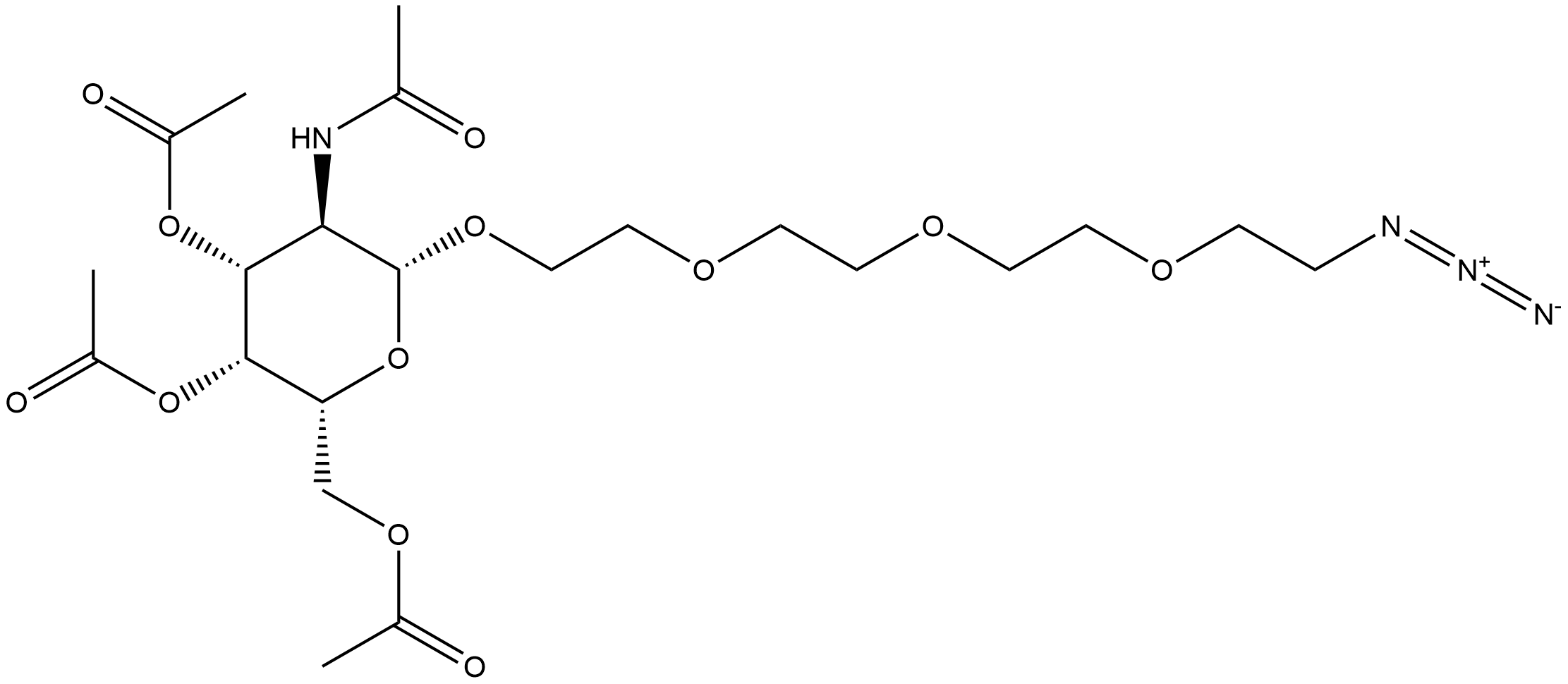 β-D-Galactopyranoside, 2-[2-[2-(2-azidoethoxy)ethoxy]ethoxy]ethyl 2-(acetylamino)-2-deoxy-, 3,4,6-triacetate (9CI, ACI) Struktur