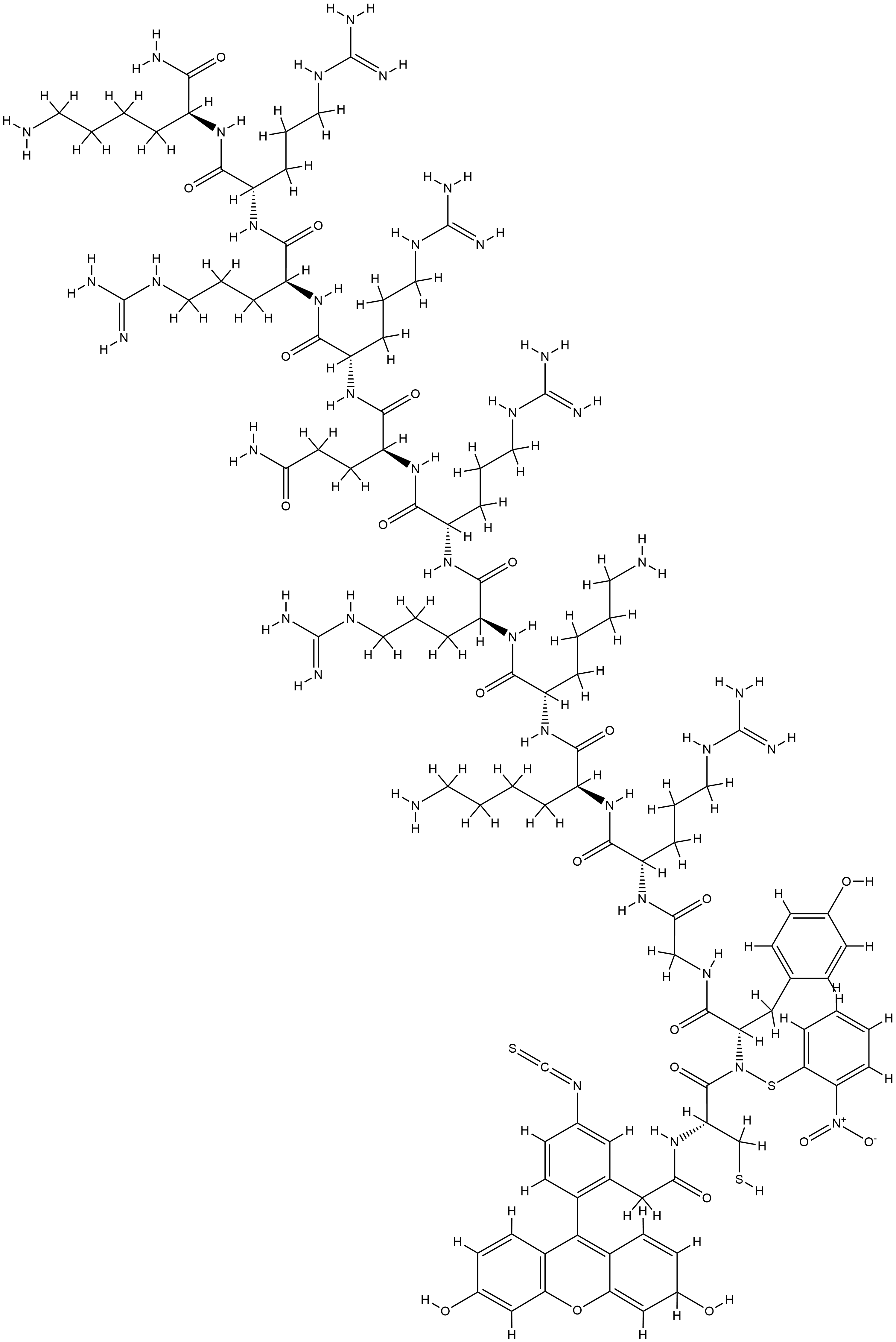 C(NPYS)YGRKKRRQRRR-K(FAM)-NH2 Struktur