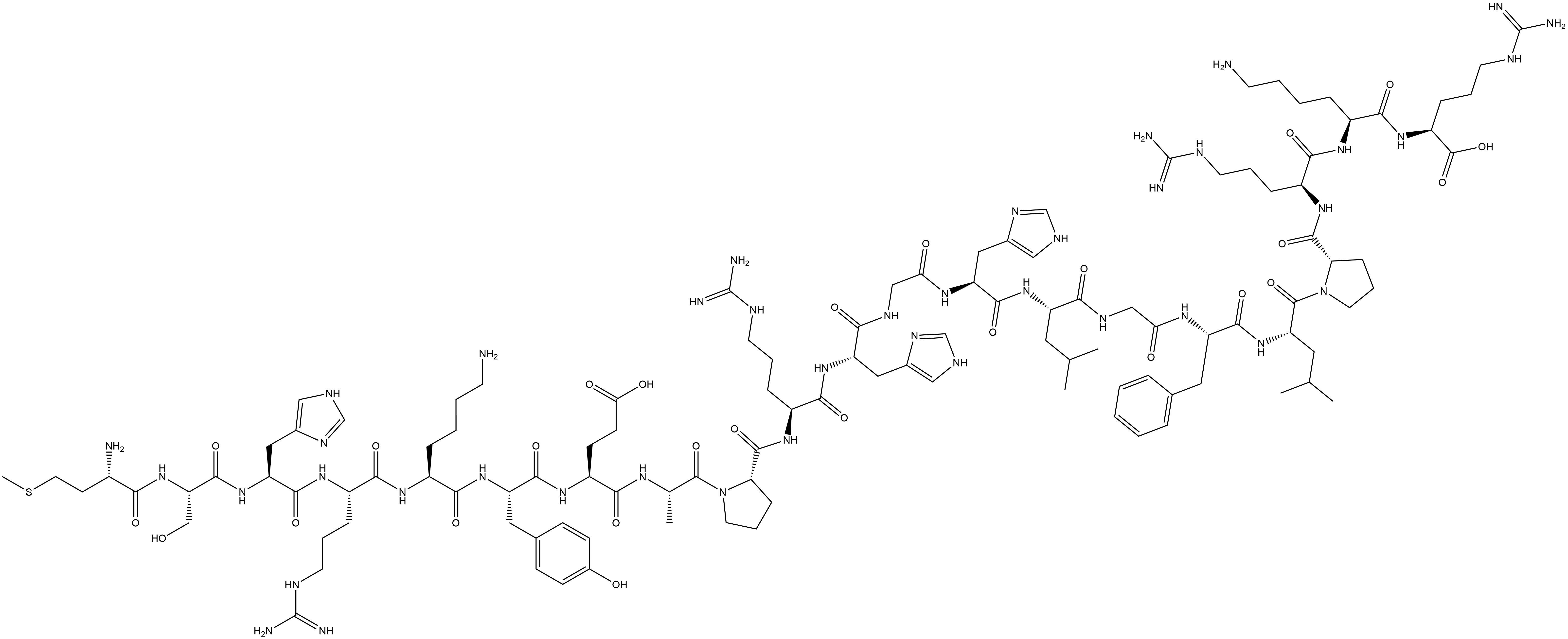 H2N-MSHRKYEAPRHGHLGFLPRKR-AMIDE Struktur