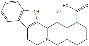 14-hydroxy-1,2,3,4,4a,5,7,8,13,13b,14,14a-dodecahydroindolo[2',3':3,4]pyrido[1,2-b]isoquinoline-1-carboxylic acid Struktur