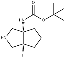 tert-butyl ((3aR,6aS)-hexahydrocyclopenta[c]pyrrol-3a(1H)-yl)carbamate Struktur