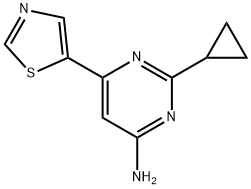 4-Amino-6-(5-thiazolyl)-2-cyclopropylpyrimidine Struktur