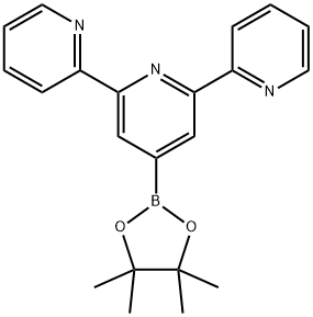 4'-(4,4,5,5-Tetramethyl-[1,3,2]dioxaborolan-2-yl)-[2,2':6',2'']terpyridine Struktur