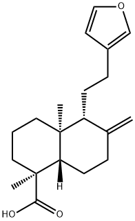 1-Naphthalenecarboxylic acid, 5-[2-(3-furanyl)ethyl]decahydro-1,4a-dimethyl-6-methylene-, (1S,4aS,5R,8aS)- Struktur