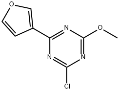 2-Chloro-4-(3-furyl)-6-methoxy-1,3,5-triazine Struktur