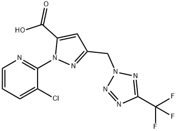 1-(3-chloropyridin-2-yl)-3-{[5-(trifluoromethyl)-2H-1,2,3,4-tetrazol-2-yl]methyl}-1H-pyrazole-5-carboxylic acid Struktur
