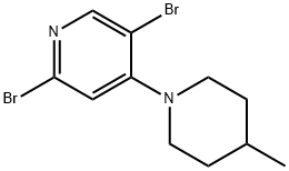 2,5-Dibromo-4-(4-methylpiperidin-1-yl)pyridine Structure