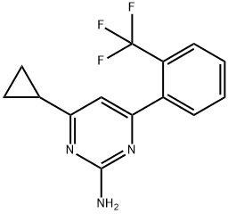 2-Amino-4-(2-trifluoromethylphenyl)-6-cyclopropylpyrimidine Struktur