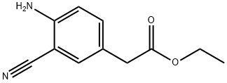Benzene aceticacid,4-amino-3-cyano-,ethylester Struktur